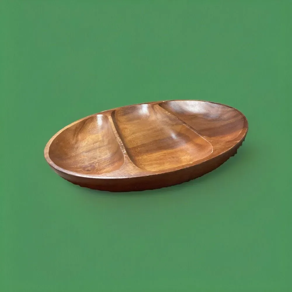 Wooden‎ Separator Plate ( For Fruit, Veggies, Snacks And More)